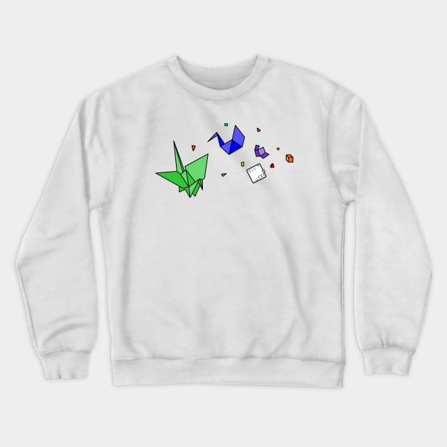 Origami Transformation Crewneck Sweatshirt by Disocodesigns